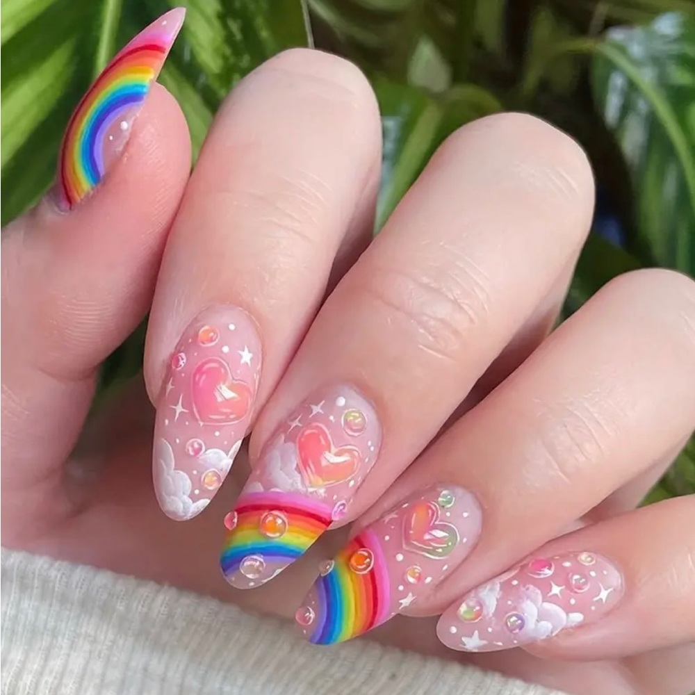 Press-On Nails with chic Nail Art (Nail Glue Included!)